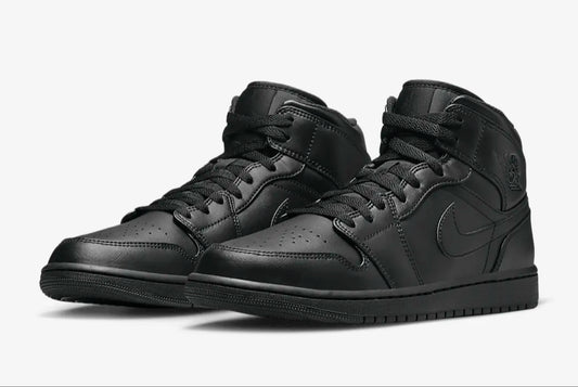 Nike Air Jordan 1 Mid Triple Black 554724-093